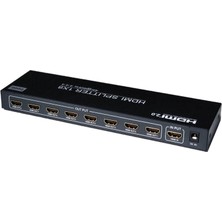 Beek 4K 8'li HDMI Video Çoklayıcı, 3840 x 2160 Pik Hdcp 2.2, Metal Şasi, Siyah Renk (8-Port 4K HDMI