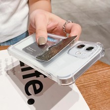 Bilişim Akademi Iphone 12 Şeffaf Kartlıklı Köşe Korumalı Silikon Kılıf Kapak