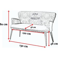 Azra Aksesuar Çay Seti Koltuk Takımı Oturma Grubu Balkon Cafe Ofis 2+1+1