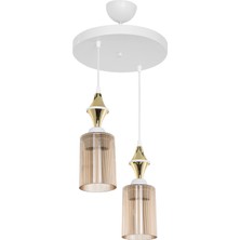 Modelight Akses Karo Gold  2'li Bal Salon Yemek Odası Oturma Odası Antre Mutfak Çocuk Odası Yatak Odası Avize