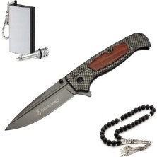 Browning Marka 22,5 cm Çakı Metal Kibrit ve Tesbih ile