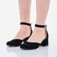 Sweety Balminibal Siyah Süet Kızçocuk Topuklu Ayakkabı