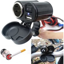 Autoline Motosiklet Çakmaklık / USB Şarj / Çakmak Soketi 12V Su Geçirmez