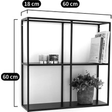 Merzana Modern Duvar Rafı, 60*60 cm Metal Raf