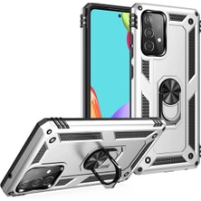 MTK Moveteck Samsung Galaxy A53 5g Uyumlu Kılıf Kamera Çıkıntılı Armour Military Zırh Tank Silikon Yüzüklü Standlı