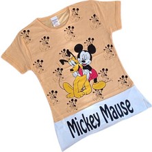 Değişim Kız Çocuk Bisiklet Yaka Kısa Kollu Şık Görünümlü T_shirt