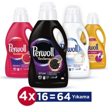 Perwoll Hassas Bakım Sıvı Çamaşır Deterjanı 4 x 1L(64 Yıkama) Siyah + Renkli + Bakım Koruma + Beyaz