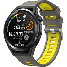 Coverzone Galaxy Watch 3 41MM Grealish Delikli Silikon Kordon Gri - Sarı