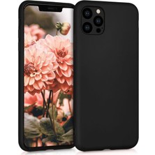 Microcase Apple iPhone 12 Pro Max Premium Matte Silikon Kılıf - Siyah