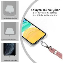 Bahels Tüm Kılıflara Uyumlu Turuncu Trend Telefon Boyun Askısı Charmı