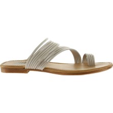 Bueno Shoes Beyaz Deri Kadın Düz Terlik