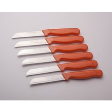 Solingen Meyve Sebze Bıçağı 6 Adet Simli Desen Turuncu (1.kalite,tırtıklı)