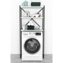 Bofigo 3 Raflı Metal Banyo Düzenleyici Metal Banyo Rafı Çamaşır Makinası Üstü Beyaz