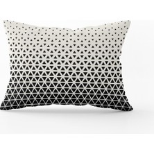 Cango Home Siyah Krem Geometrik Modern Kırlent Yastık Kılıfı - CGH135-3550 Çift Tarafı Baskılı