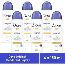Dove Kadın Deodorant Sprey Original 150 ml -6'lı Avantaj Paketi