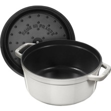 Staub La Cocotte Trüf Beyazı 24 cm 3,8l Yuvarlak Döküm Tencere