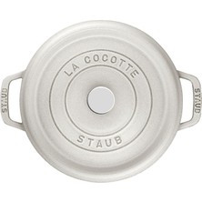 Staub La Cocotte Trüf Beyazı 24 cm 3,8l Yuvarlak Döküm Tencere