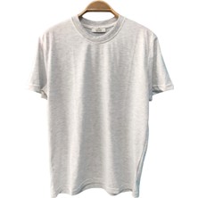 Standart Kalıp Basic T-Shirt Açık Gri