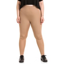 Disentis Modest Büyük Beden Beli Lastikli Bilek Hizasında Vizon Bayan Tayt