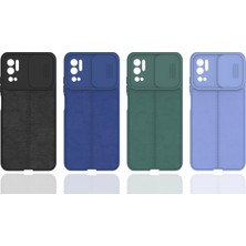 Case 4U Xiaomi Redmi Note 10 5g Kılıf Sürgülü Niss Slide Kamera Korumalı Deri Görünümlü Leke Tutmaz Lüks Silikon Lacivert