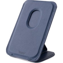 Buff iPhone Walletmag Stand Deri Cüzdan Blue