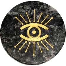 Lux & Marble Horus - Göz Figürülü Siyah Mermer Bardak Altlığı