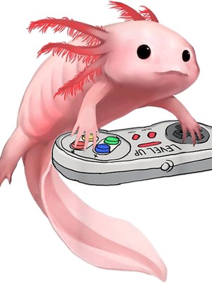 Tarzz Video Oyunu Oynayan Axolotl Balığı Tablo Ahşap Poster Dekoratif
