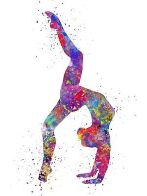 Tarzz Jimnastik Kız, Suluboya Jimnastik, Genç Hediye, Jimnastik Duvar I Tablo Ahşap Poster Dekoratif