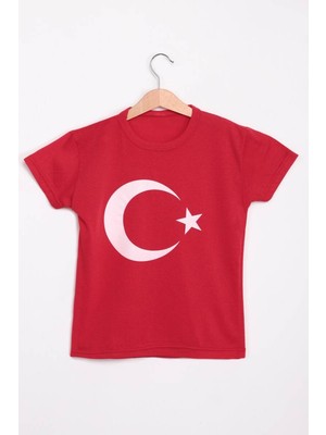 BYR Bayrak Baskılı Çocuk T-Shirt | Kırmızı