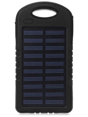Pazariz 8000 Mah Solar Powerbank Şarj Aleti 20 LED Aydınlatmalı Siyah