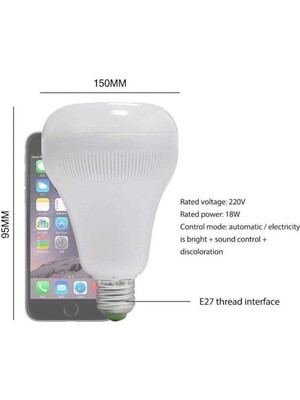 Pazariz Bluetooth Hoparlör LED Ampül Beyaz Lamba Renk Değiştirir