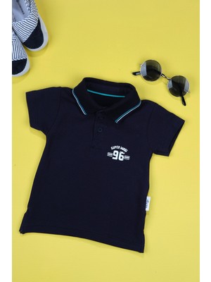 Çizgi Kids Erkek Çocuk Super W061 Baskılı Lacivert Lacoste Yıldız Baskılı Şort Ikili Takım