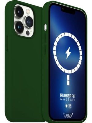 Buff iPhone 13 Pro Magsafe Rubber Fit Kılıf Dark Green