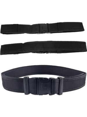 Siyah Kalın Palaska - Ayarlanabilir Cırtlı Outdoor Kemer - 5 cm