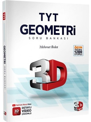 3D Yayınları TYT Geometri Soru Bankası Video Çözümlü 100 Sayfa Üniversite Hazırlık