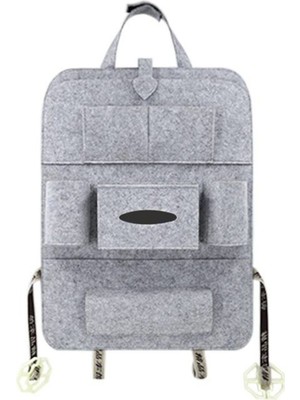 Ankaflex Gri Araç Içi Oto Koltuk Arkası Organizer Koltuk Arkası Eşya Düzenleyici Portatif Telefon Tablet Tutucu