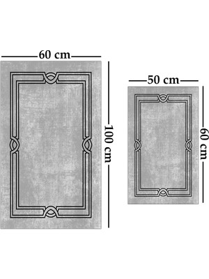 Alaaddin Carpet 2'li Yıkanabilir Antibakteriyel Kaymaz Tabanlı Banyo Takımı 50X60CM - 60X100CM