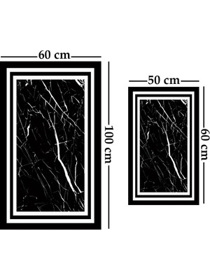 Alaaddin Carpet 2'li Yıkanabilir Antibakteriyel Kaymaz Tabanlı Banyo Takımı 50X60CM - 60X100CM