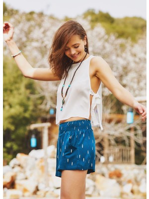 Clandestino Yandan Bağcıklı Kolsuz Bluz Beyaz