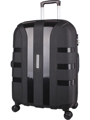 Bagacar Iv Sert Silikon Kırılmaz Kabin Boy Valiz Siyah Siyah
