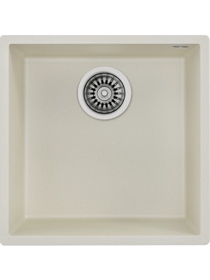 Teka SQUARE 40.40 TG BRIGHT CREAM Tezgahaltı Granit Eviye Krem 40 cm 115230028