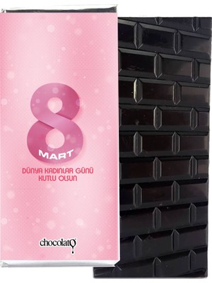 Chocolato 8 Mart Dünya Kadınlar Günü 2 100 gr. Bitter Tablet Çikolata