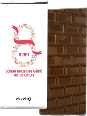 Chocolato 8 Mart Dünya Kadınlar Günü 3 100 gr. Sütlü Tablet Çikolata