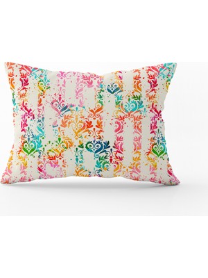 Cango Home Çok Renkli Etnik Desenli Kırlent Yastık Kılıfı - CGH117-3550 Çift Tarafı Baskılı