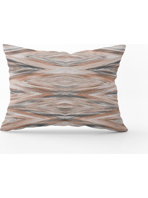 Cango Home Gri Kahverengi Dekoratif Kırlent Yastık Kılıfı - CGH126-3550 Çift Tarafı Baskılı