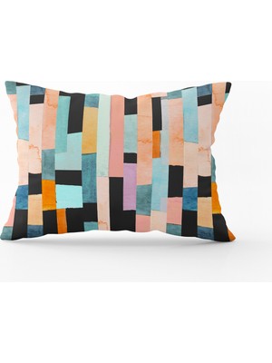 Cango Home Turuncu Karışık Renkli Soyut Kırlent Yastık Kılıfı - CGH241-3550 Çift Tarafı Baskılı