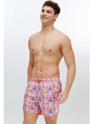 U.S. Polo Assn. Erkek Mercan Orta Boy Deniz Şortu