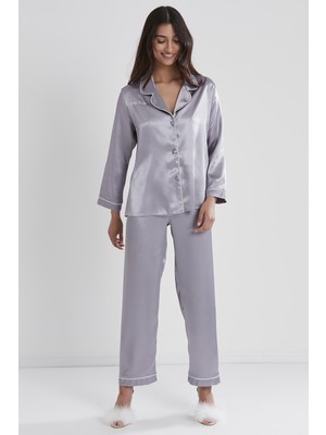 Pierre Cardin Saten Biyeli Pijama Takımı - 1200 Royal