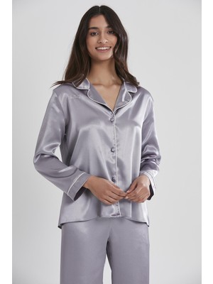 Pierre Cardin Saten Biyeli Pijama Takımı - 1200 Royal