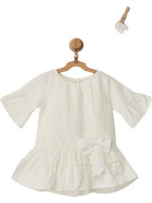 Andywawa AC22581 Stylısh Girl Bebek Elbise Set Ekru